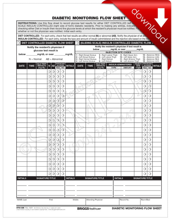 Diabetic Monitoring Flowsheet DIGITAL FORM
